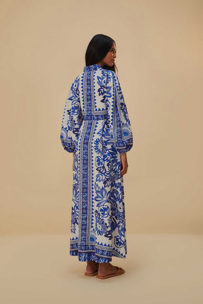 Off-White Flora Tapestry Lenzing™ Ecovero™ Euroflax™ Maxi Dress | FARM Rio Women
