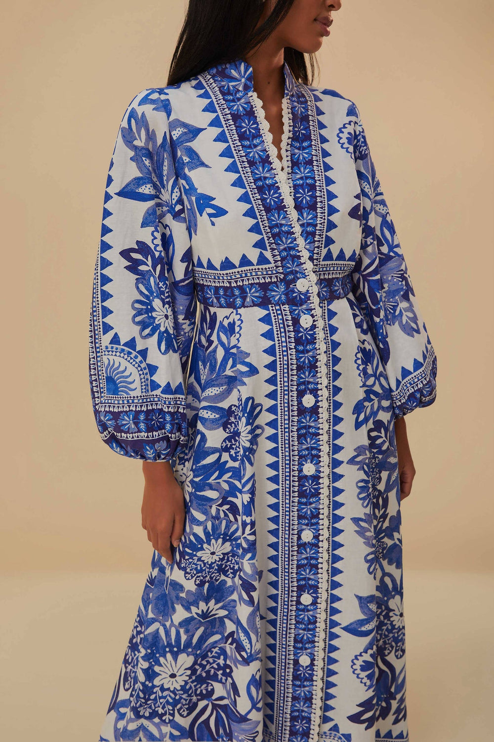 Off-White Flora Tapestry Lenzing™ Ecovero™ Euroflax™ Maxi Dress | FARM Rio Women