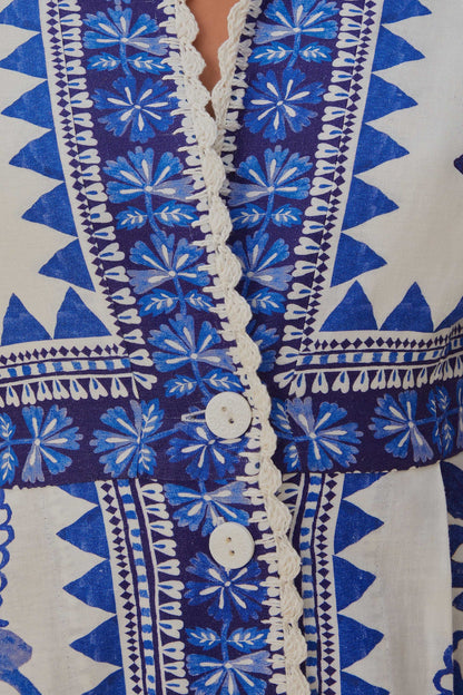 Off-White Flora Tapestry Lenzing™ Ecovero™ Euroflax™ Maxi Dress | FARM Rio Women