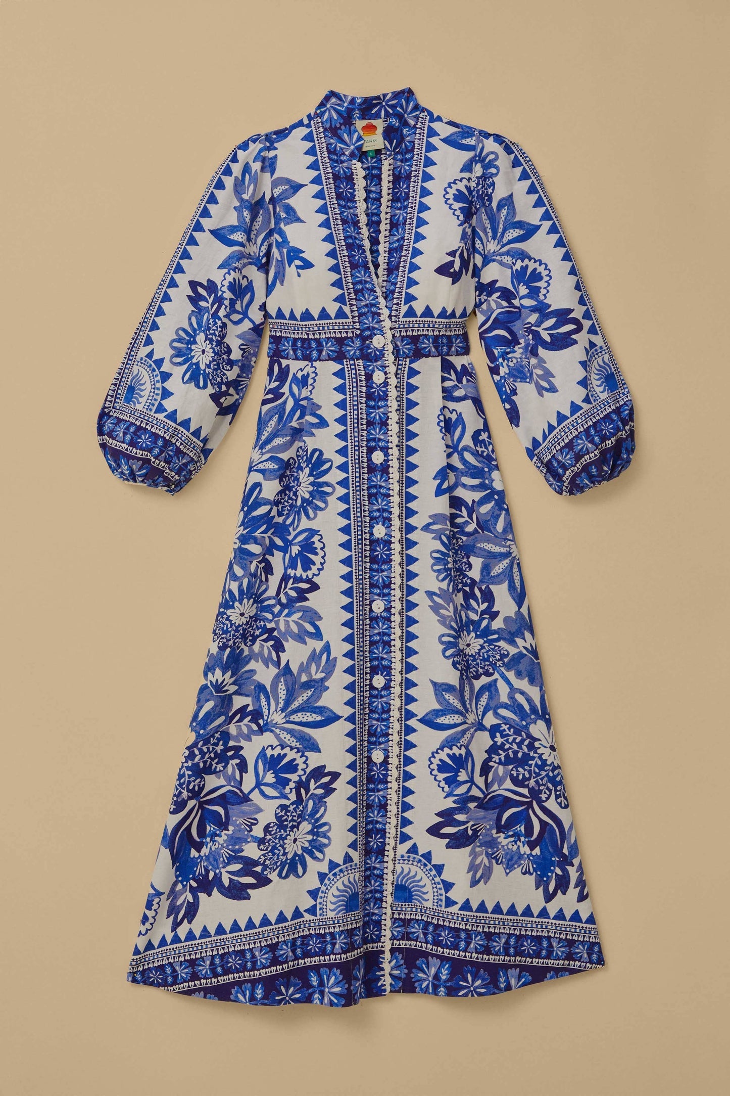 Off-White Flora Tapestry Lenzing™ Ecovero™ Euroflax™ Maxi Dress | FARM Rio Women