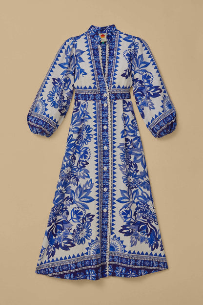 Off-White Flora Tapestry Lenzing™ Ecovero™ Euroflax™ Maxi Dress | FARM Rio Women