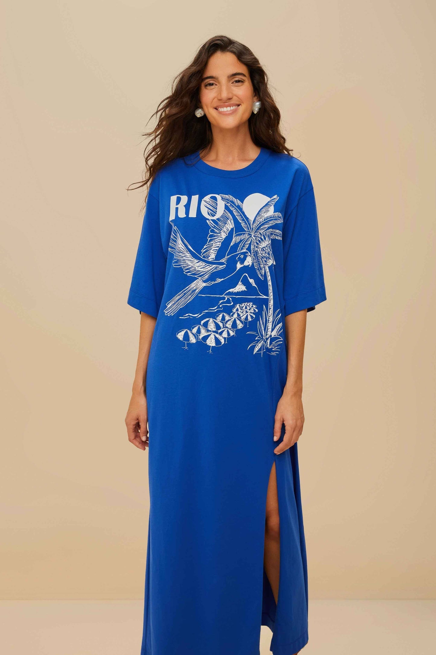 Blue Rio Organic Cotton Maxi Dress | FARM Rio Women