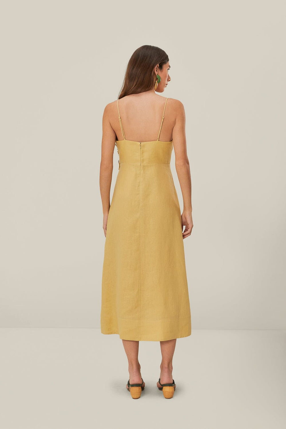 Sand 3D Flower Bodice Midi Dress | FARM Rio Women