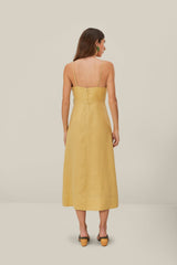 Sand 3D Flower Bodice Midi Dress | FARM Rio Women