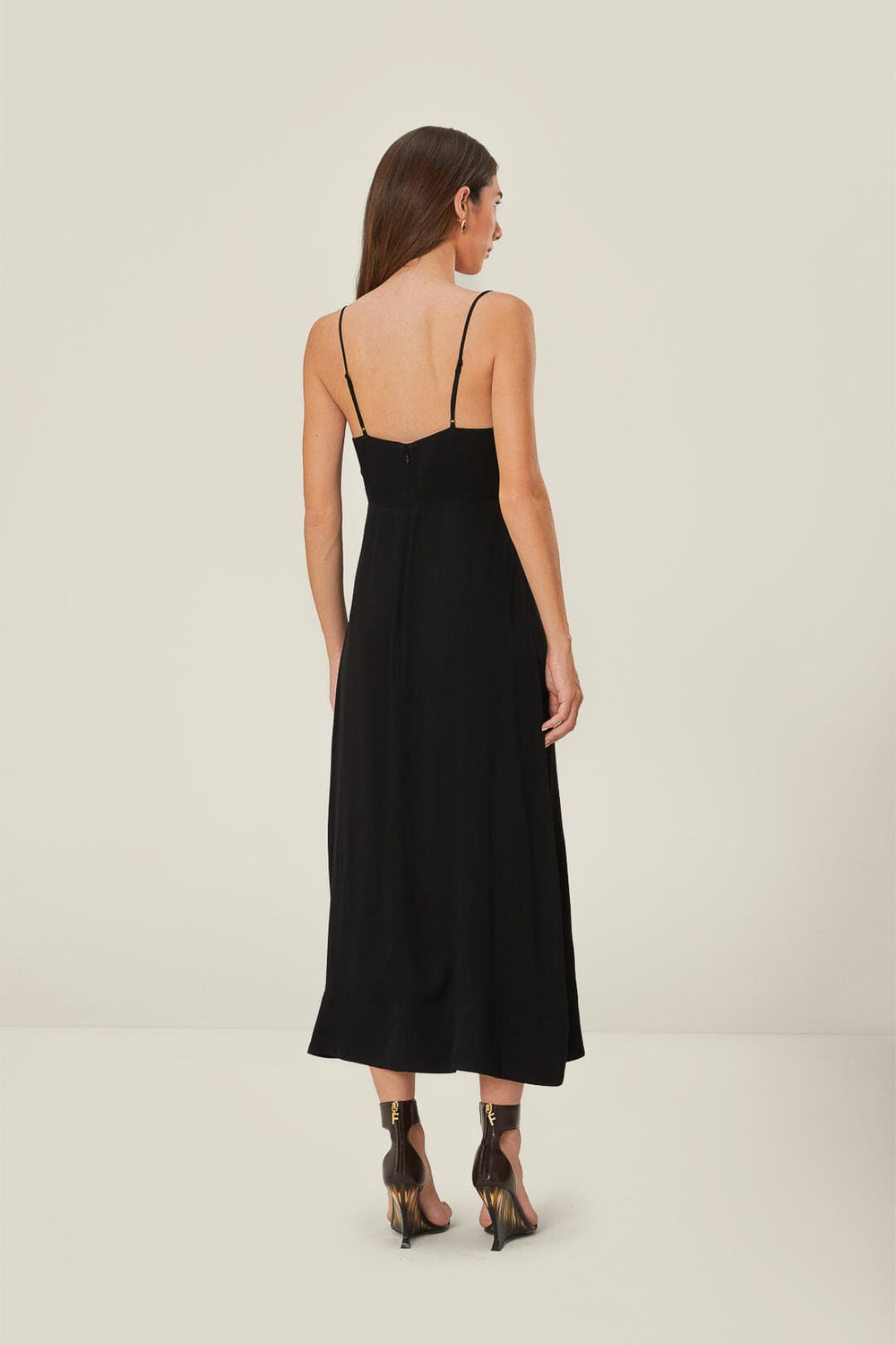 Black Flowered Bust Midi Dress | FARM Rio Women
