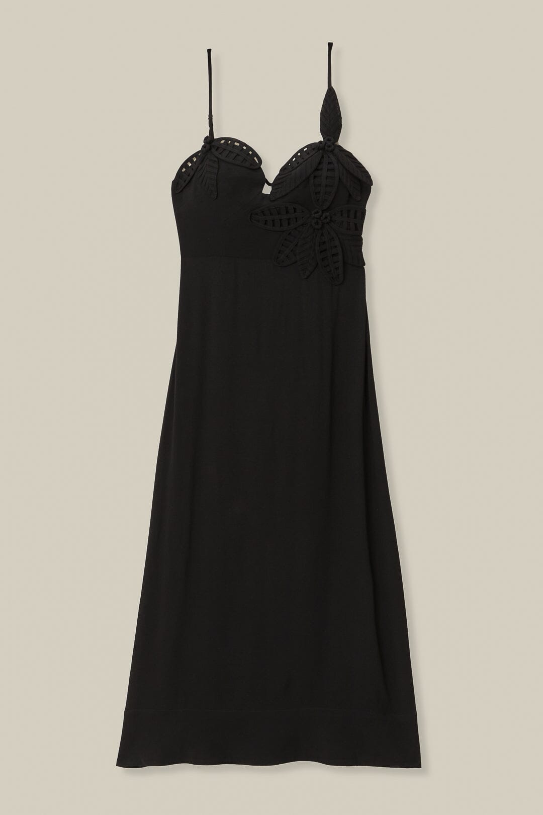 Black Flowered Bust Midi Dress | FARM Rio Women