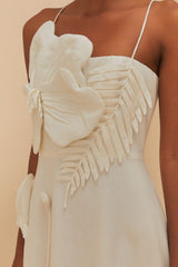 Off-White Garden LENZING™ ECOVERO™ Euroflax™ Midi Dress | FARM Rio Women