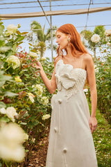 Off-White Garden LENZING™ ECOVERO™ Euroflax™ Midi Dress | FARM Rio Women