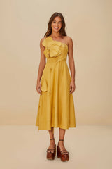 Sand Garden LENZING™ ECOVERO™ Euroflax™ Midi Dress | FARM Rio Women