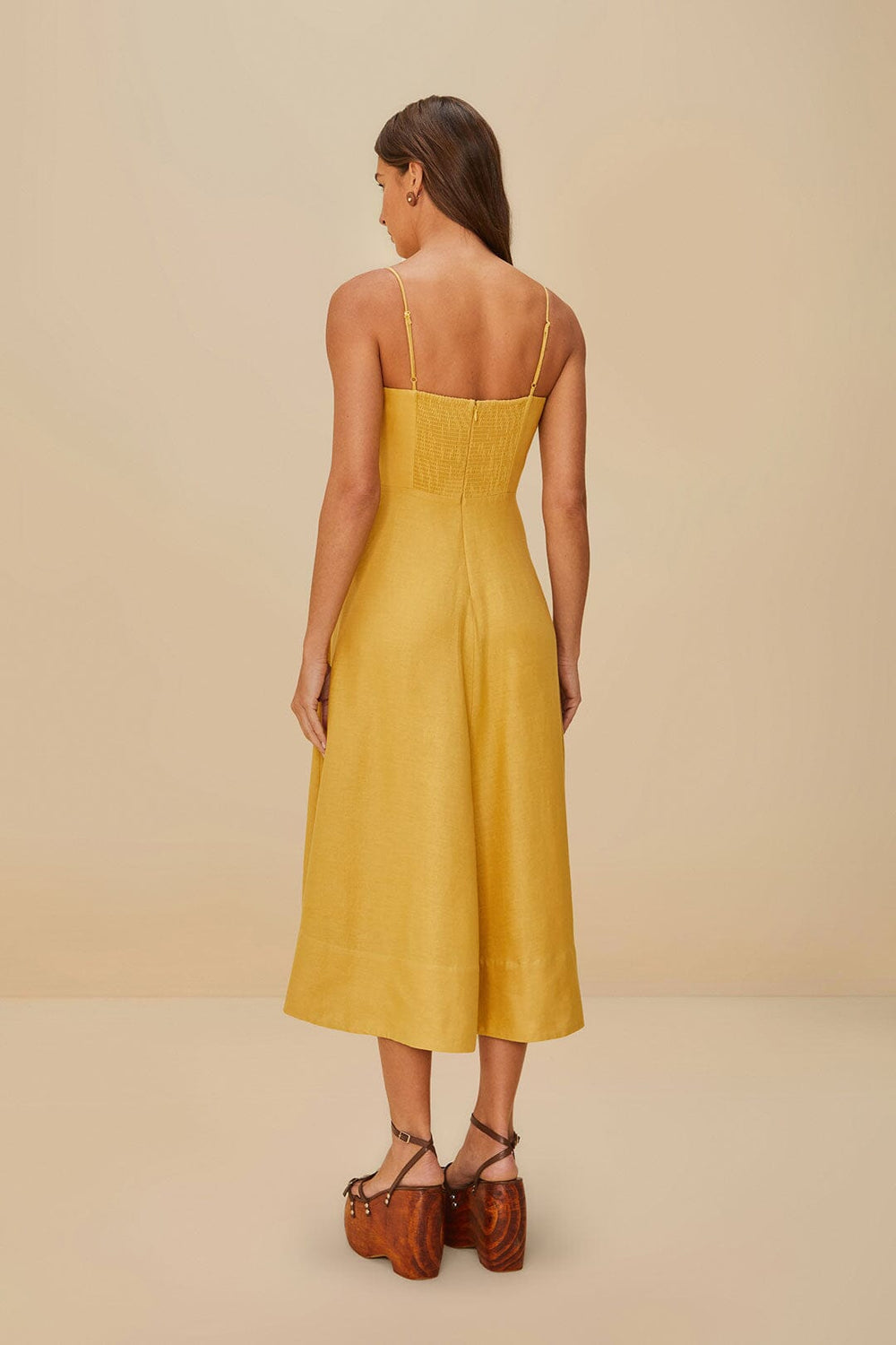Sand Garden LENZING™ ECOVERO™ Euroflax™ Midi Dress | FARM Rio Women