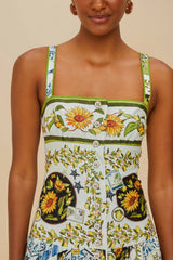 Multicolor Latin Trip Scarves Organic Cotton Midi Dress | FARM Rio Women