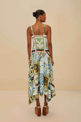 Multicolor Latin Trip Scarves Organic Cotton Midi Dress | FARM Rio Women