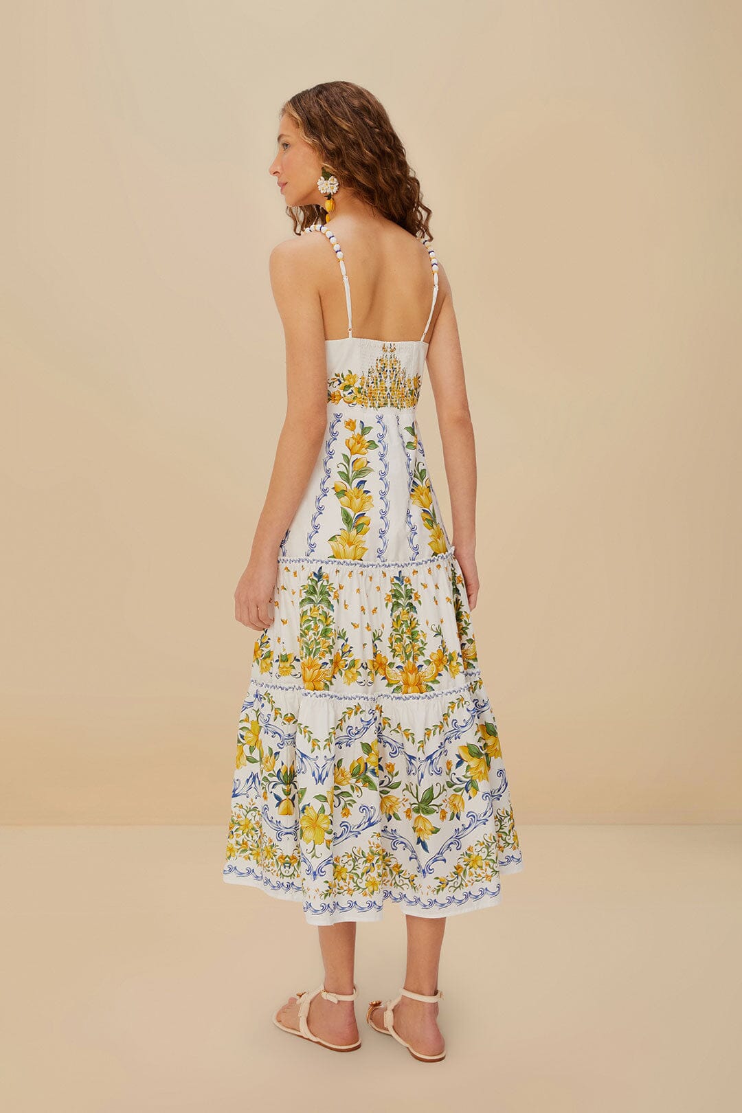 Off-White Sicily Organic Cotton Midi Dress | FARM Rio Women