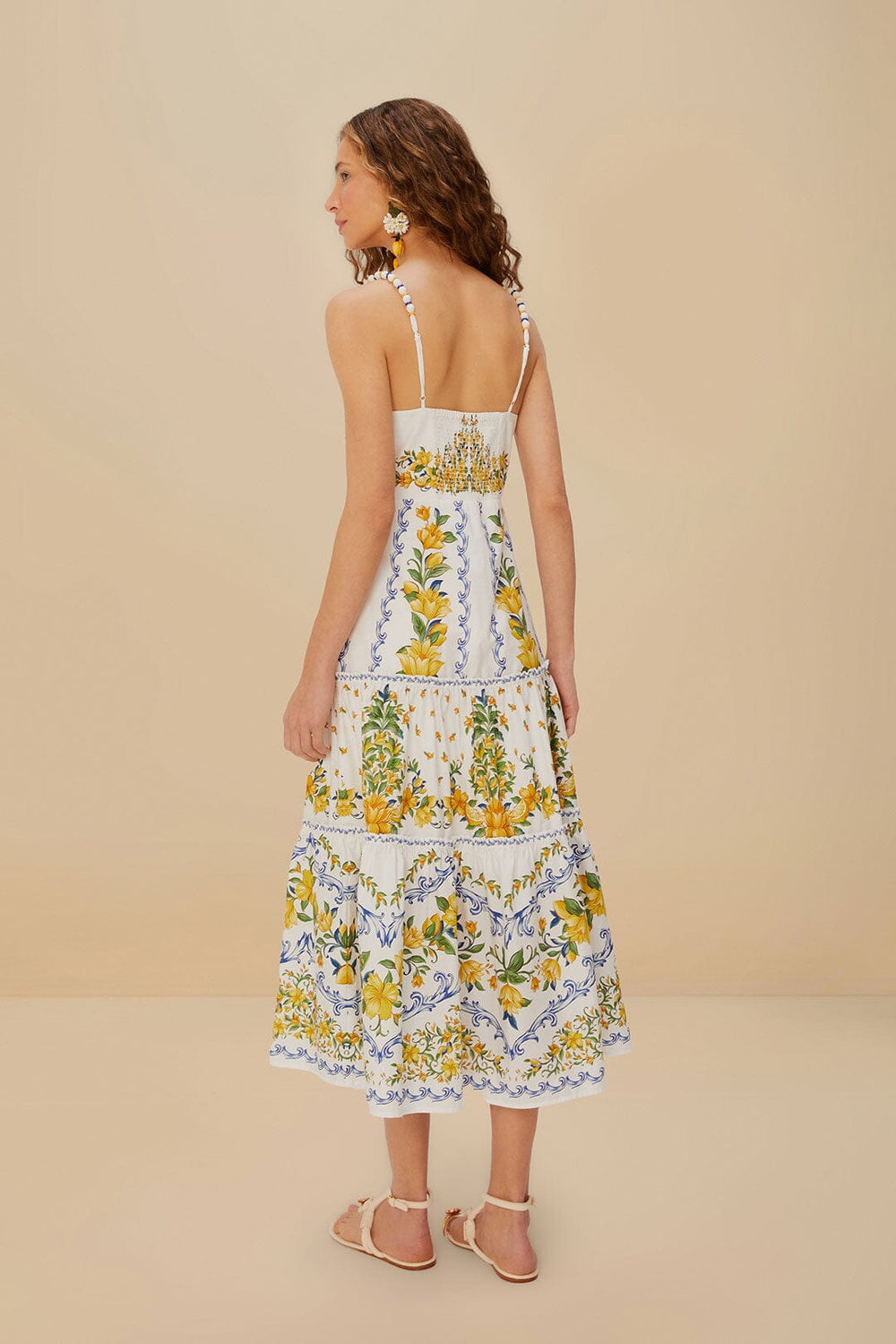 Off-White Sicily Organic Cotton Midi Dress | FARM Rio Women