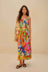 Multicolor Summer Picnic Midi Dress | FARM Rio Women