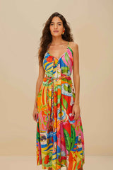Multicolor Summer Picnic Midi Dress | FARM Rio Women