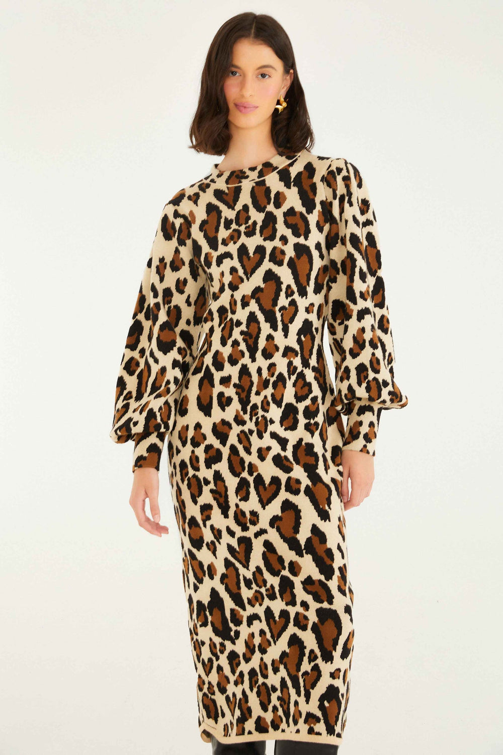 Leopard Print Knit Midi Dress | FARM Rio | FARM Rio Women