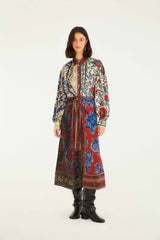 Mixed Navy Winter Lenzing® Ecovero® Viscose Midi Dress | FARM Rio | FARM Rio Women