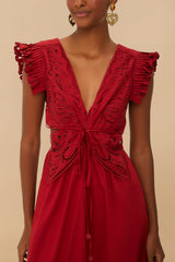 Red Butterfly Cut-Out Midi Dress | FARM Rio Women