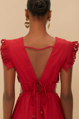Red Butterfly Cut-Out Midi Dress | FARM Rio Women