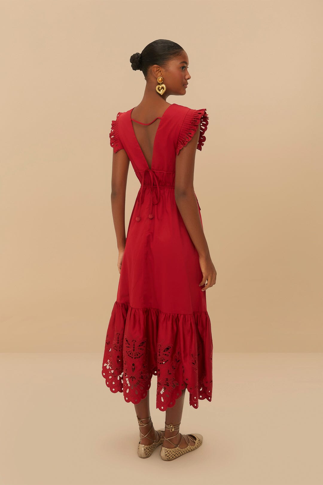 Red Butterfly Cut-Out Midi Dress | FARM Rio Women