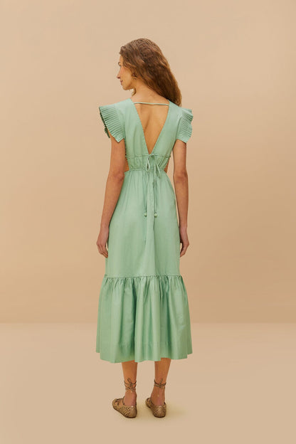 Light Green Butterfly Cut-Out Midi Dress | FARM Rio Women