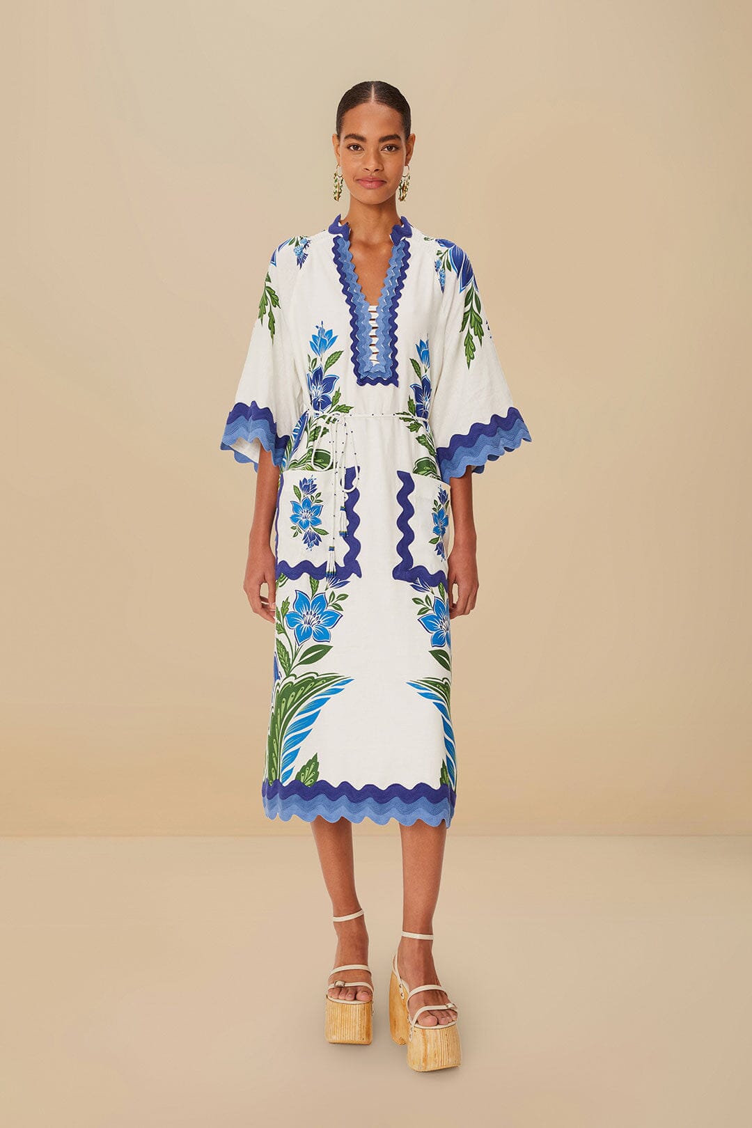 Off-White Tropicance Tunic LENZING™ ECOVERO™ Euroflax™ Midi Dress | FARM Rio Women