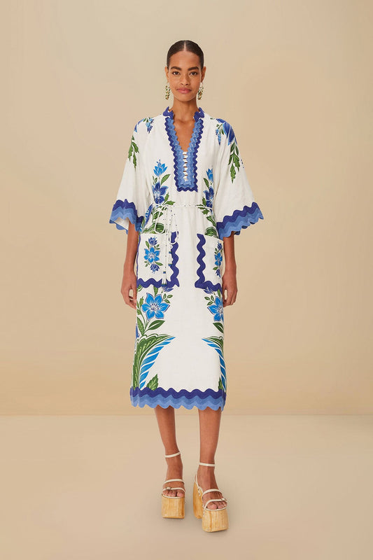 Off-White Tropicance Tunic LENZING™ ECOVERO™ Euroflax™ Midi Dress | FARM Rio Women