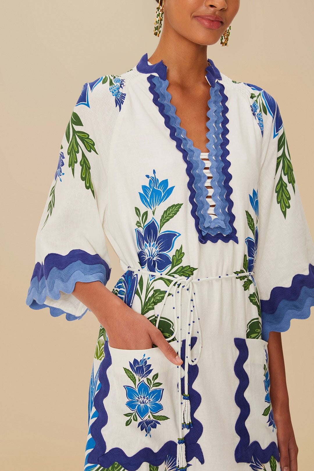 Off-White Tropicance Tunic LENZING™ ECOVERO™ Euroflax™ Midi Dress | FARM Rio Women