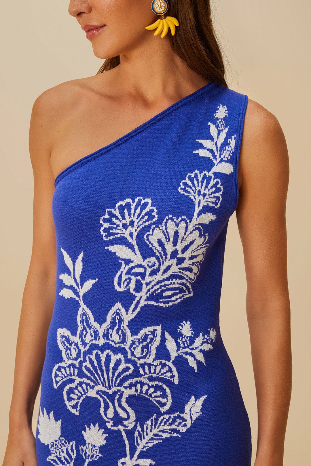 Blue Porcelain Garden Knit Midi Dress | FARM Rio Women