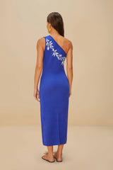 Blue Porcelain Garden Knit Midi Dress | FARM Rio Women