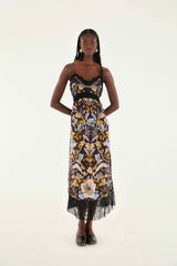 Black Flowerful Garden Midi Dress | FARM Rio | FARM Rio Women