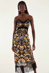 Black Flowerful Garden Midi Dress | FARM Rio | FARM Rio Women