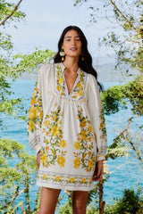 Off-White Sicily LENZING™ ECOVERO™ Euroflax™ Mini Dress | FARM Rio Women