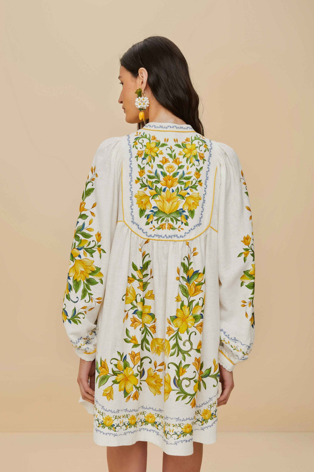 Off-White Sicily LENZING™ ECOVERO™ Euroflax™ Mini Dress | FARM Rio Women