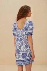 Off-White Shell Garden Euroflax™ Premium Linen Mini Dress | FARM Rio Women