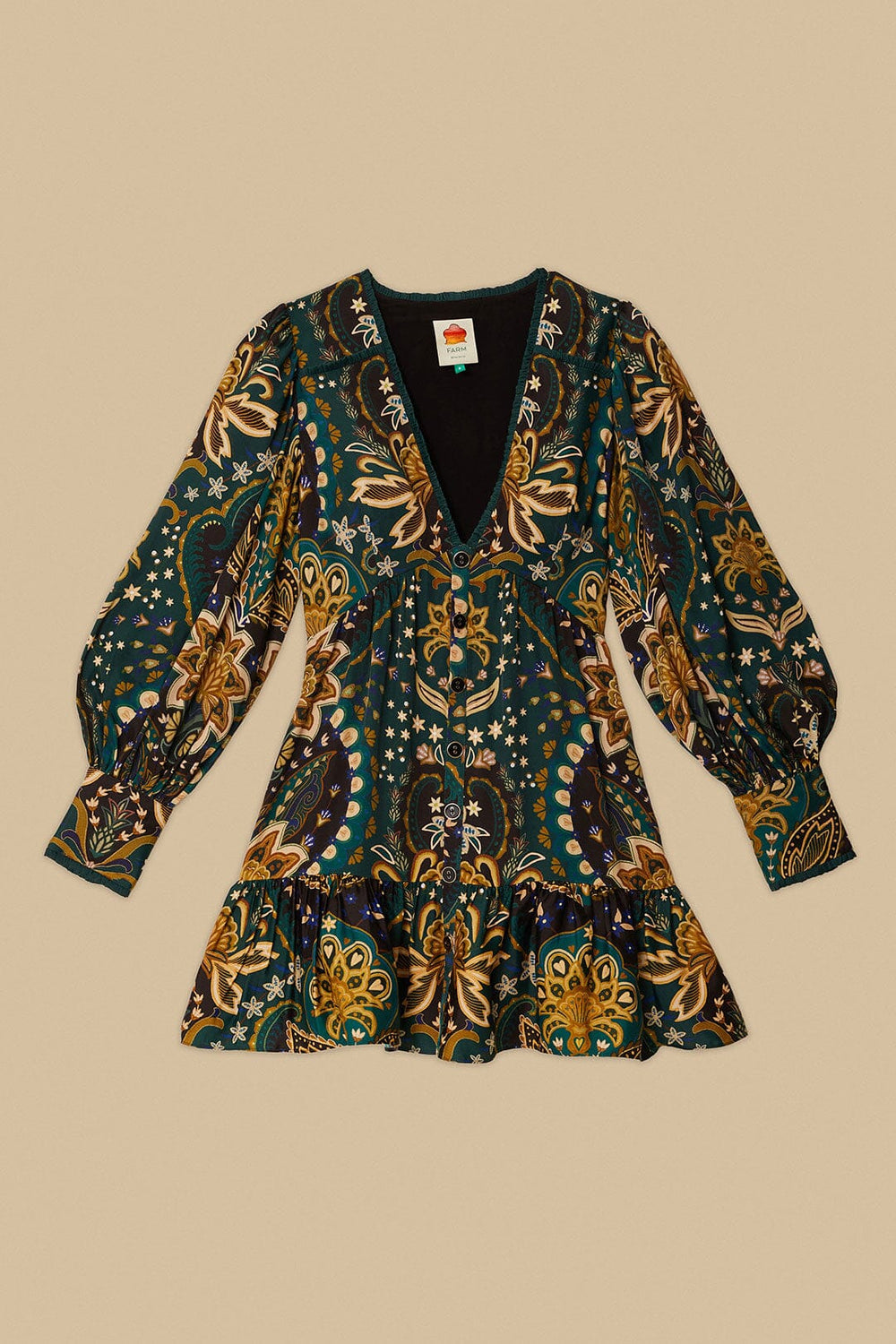 Black Jaipur LENZING™ ECOVERO™ Viscose Mini Dress | FARM Rio Women