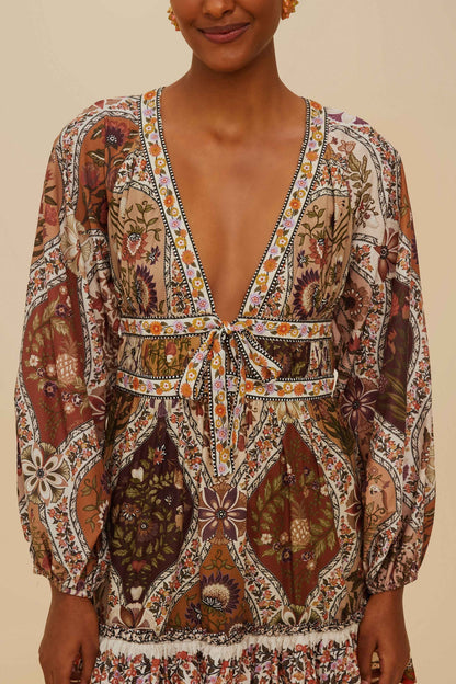 Multicolor Romantic Nature Mini Dress | FARM Rio Women