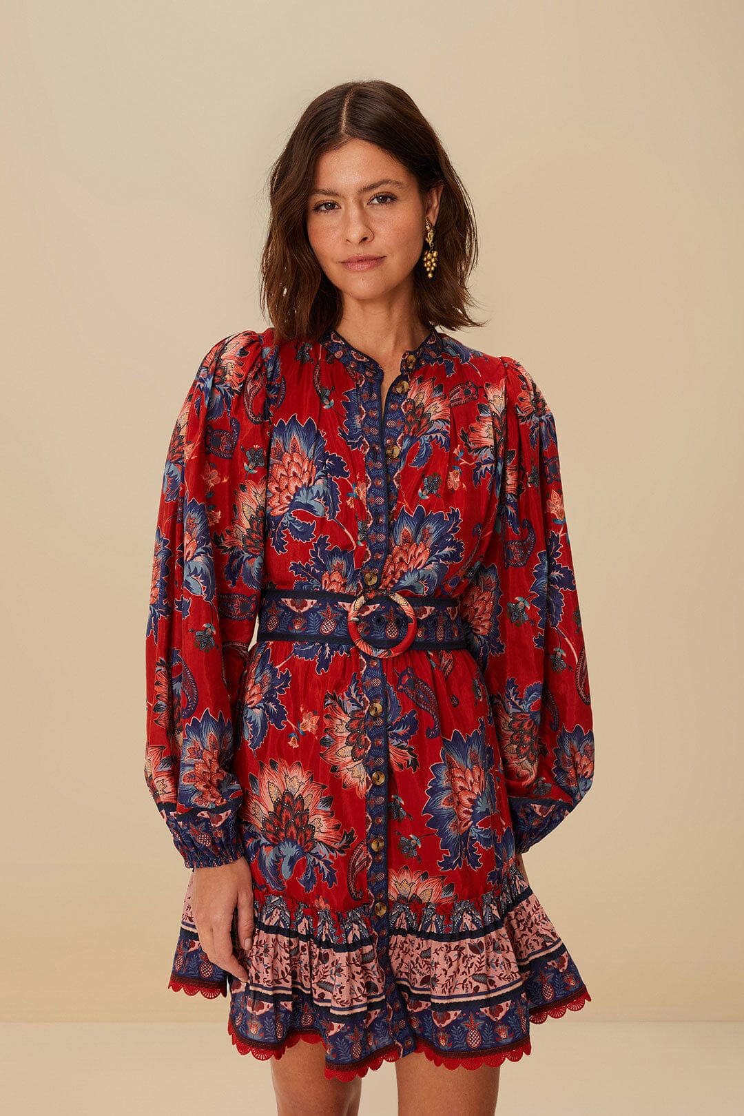 Red Luang Mini Dress | FARM Rio Women