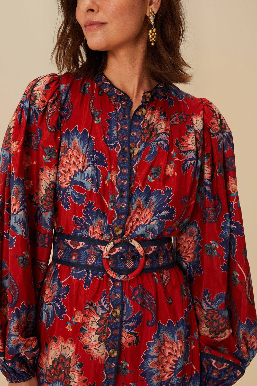 Red Luang Mini Dress | FARM Rio Women