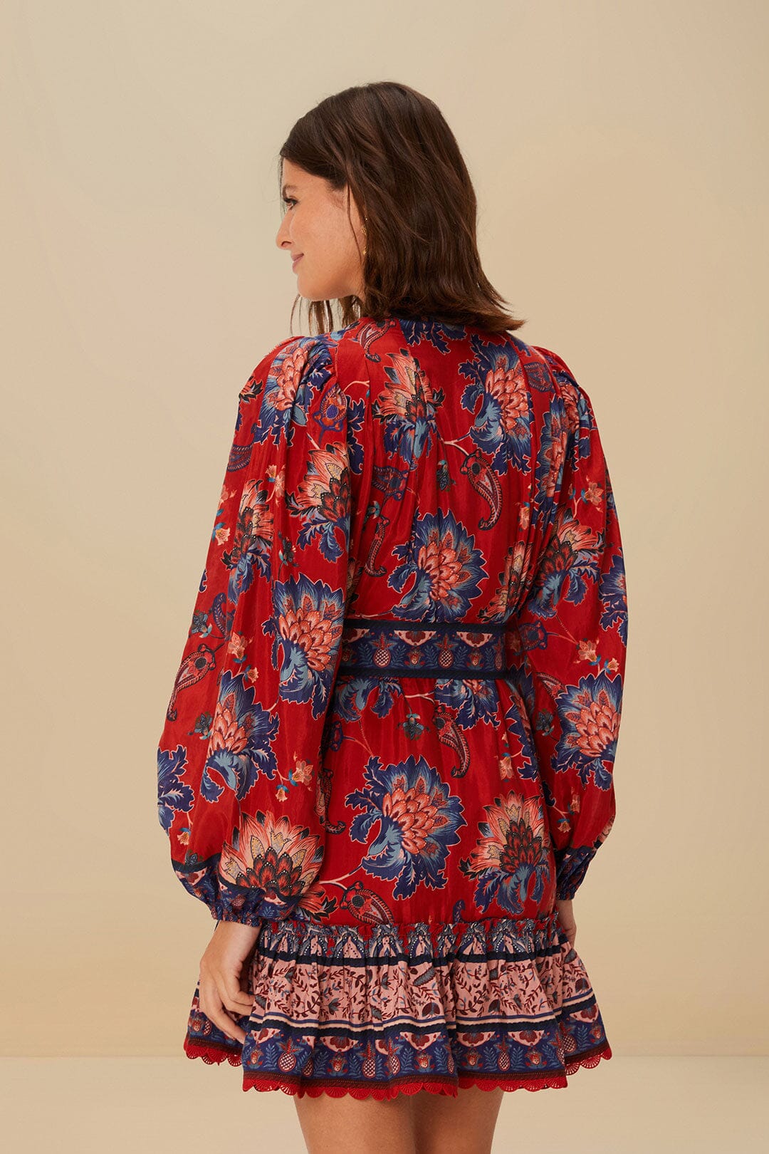Red Luang Mini Dress | FARM Rio Women