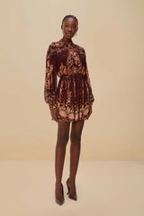 Burgundy Bella Knotted Neckline Mini Dress | FARM Rio Women