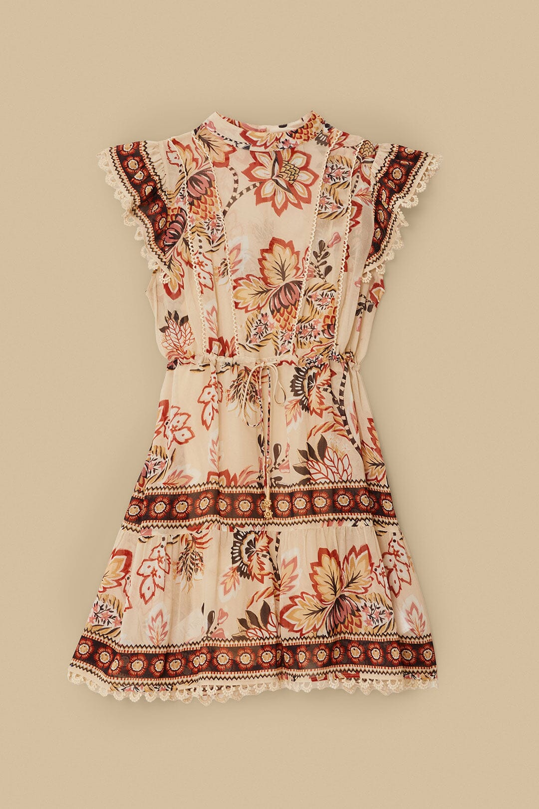 Sand Aura Floral Mini Dress | FARM Rio Women