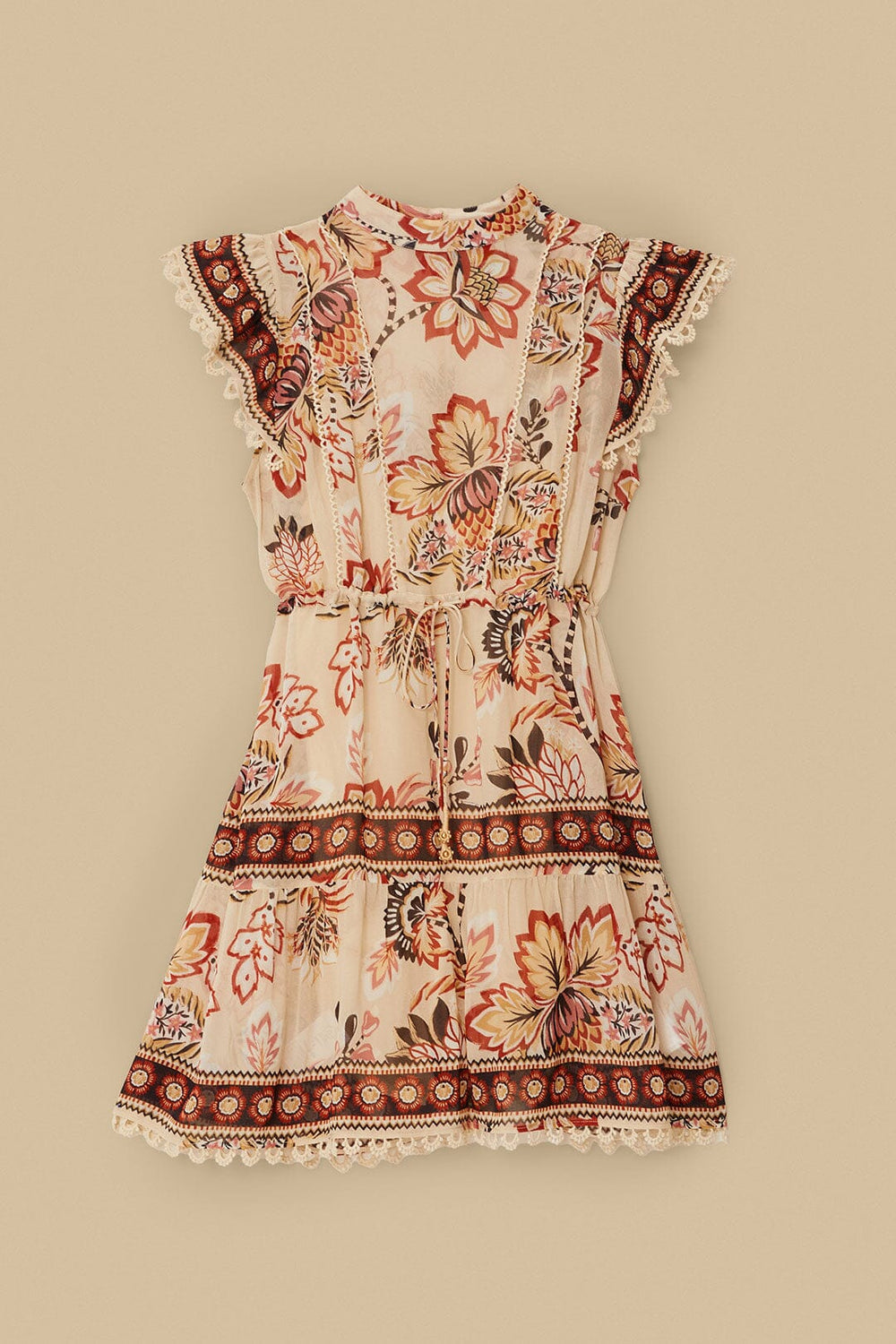 Sand Aura Floral Mini Dress | FARM Rio Women