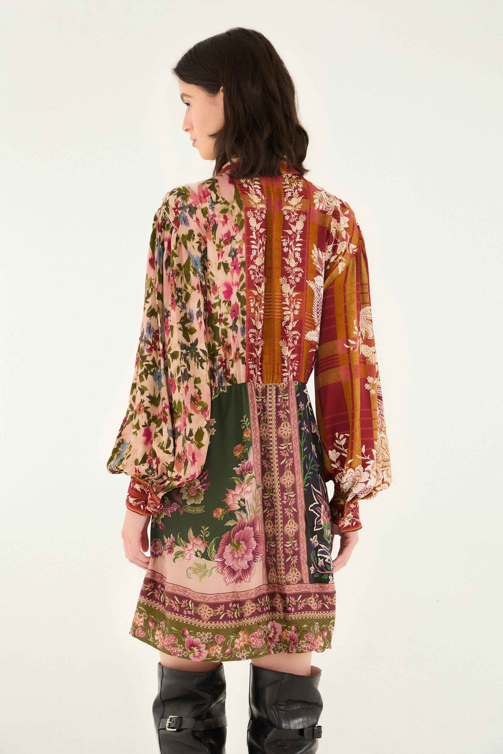 Mixed Winter Garden Lenzing™ Ecovero™ Viscose Mini Dress | FARM Rio | FARM Rio Women