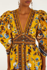 Yellow Flowering Garden Tree Mini Dress | FARM Rio | FARM Rio Women