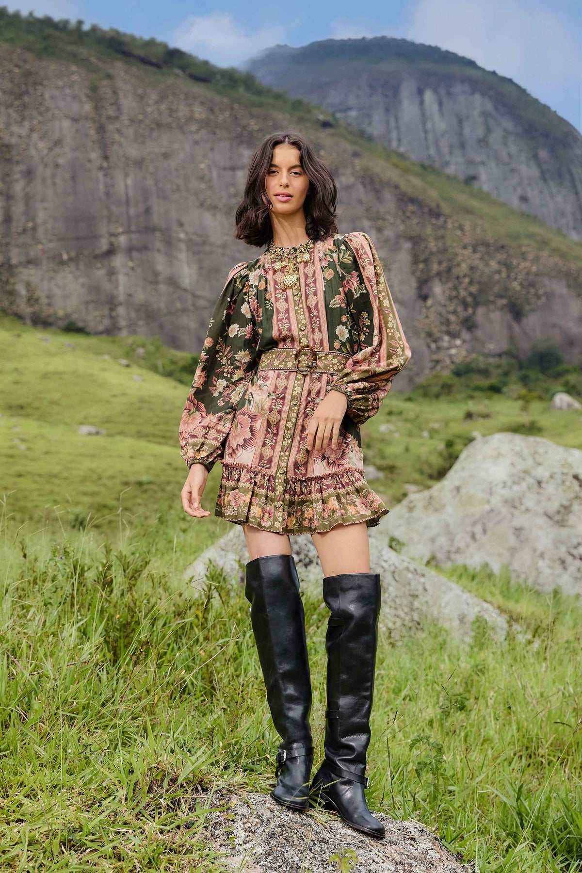 Green Flowering Garden Tree Mini Dress | FARM Rio | FARM Rio Women