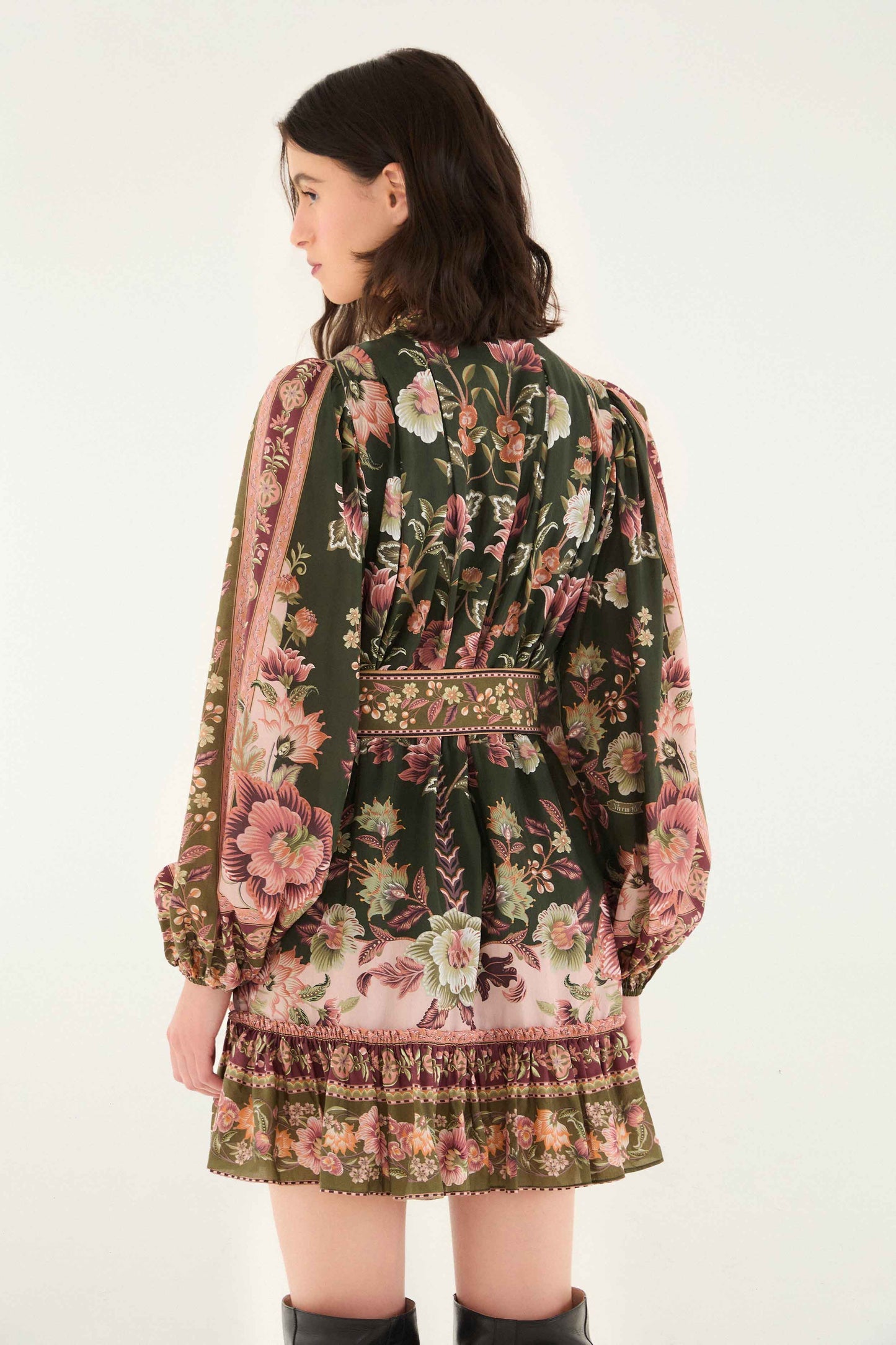 Green Flowering Garden Tree Mini Dress | FARM Rio | FARM Rio Women