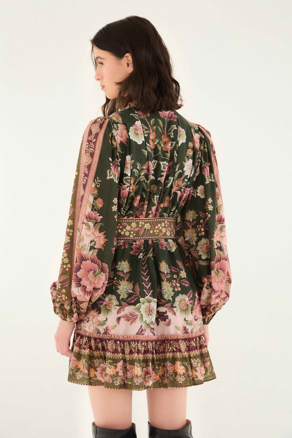 Green Flowering Garden Tree Mini Dress | FARM Rio | FARM Rio Women