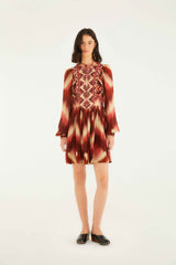 Red Amanda Stripes Tapestry Quilted Mini Dress | FARM Rio | FARM Rio Women